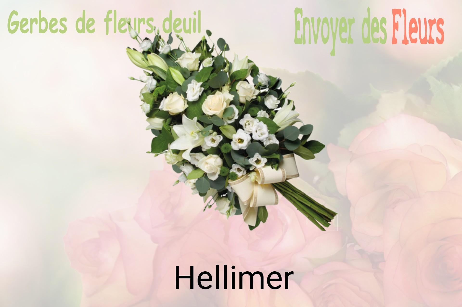 Gerbe de fleurs de deuil livrée à Hellimer